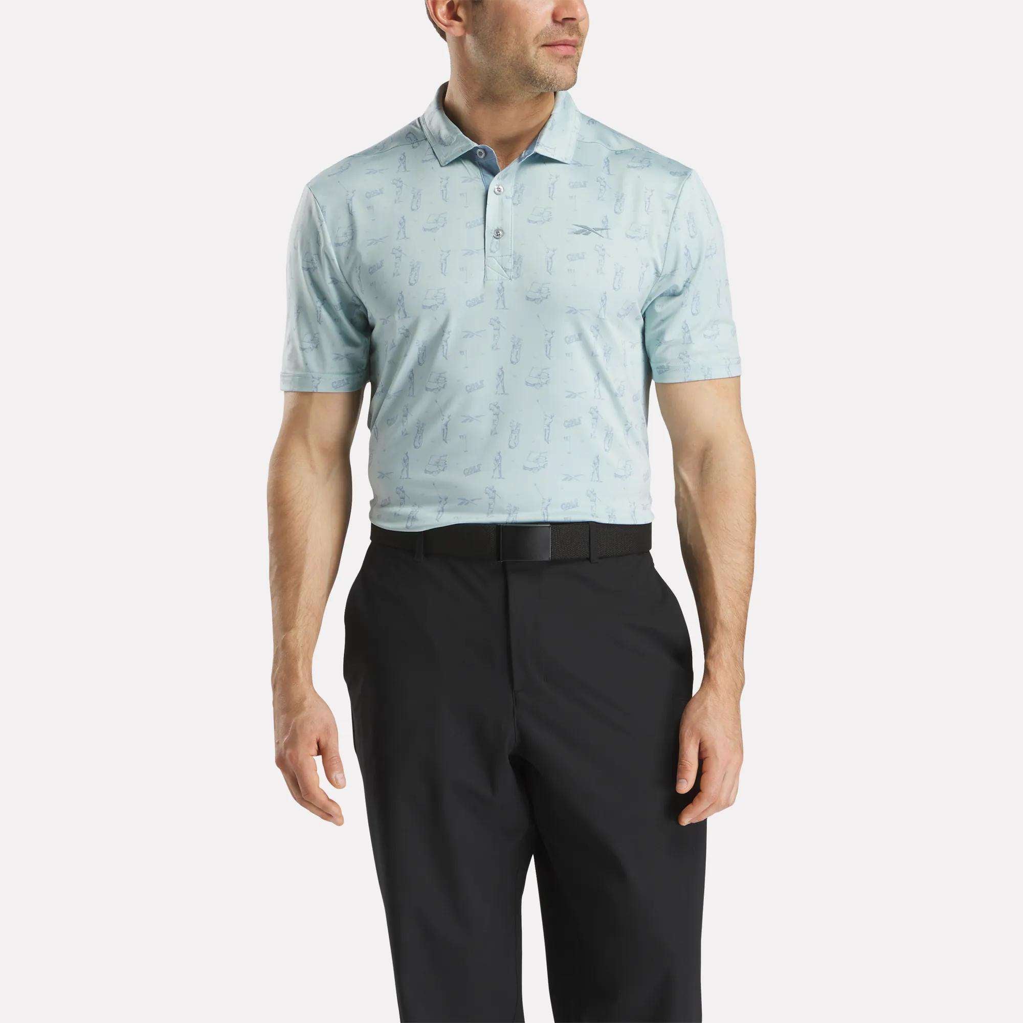 Short Sleeve Tournament Etching Print Polo Shirt