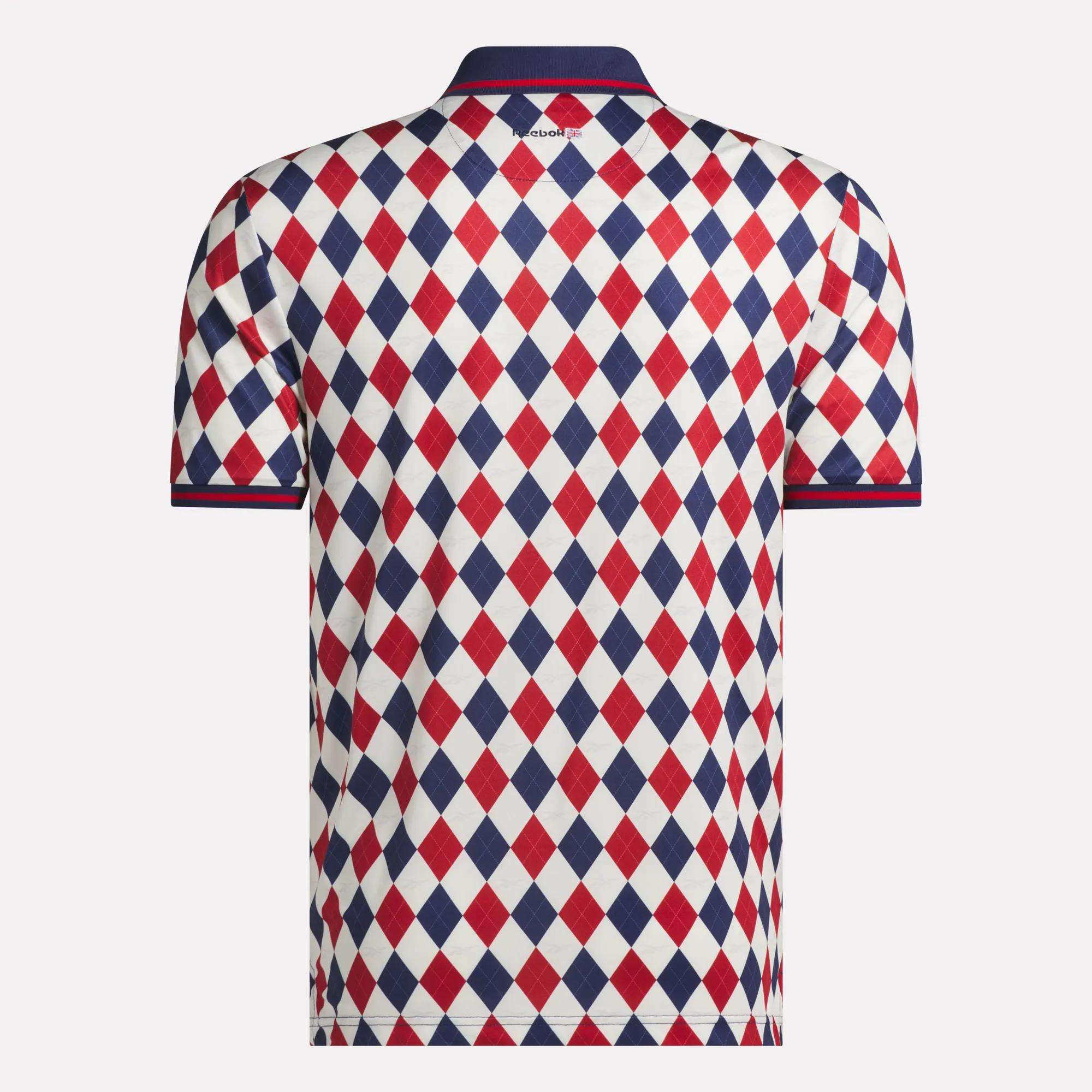 Men's Short Sleeve Vector Argyle Print Polo - Image 4