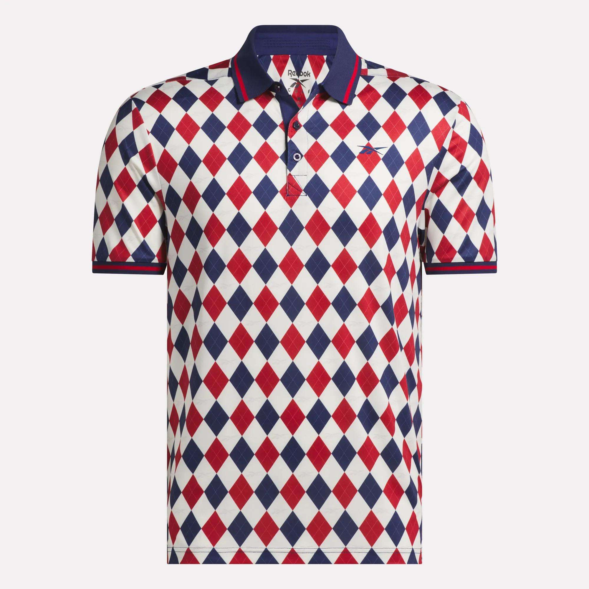 Men's Short Sleeve Vector Argyle Print Polo - Image 5