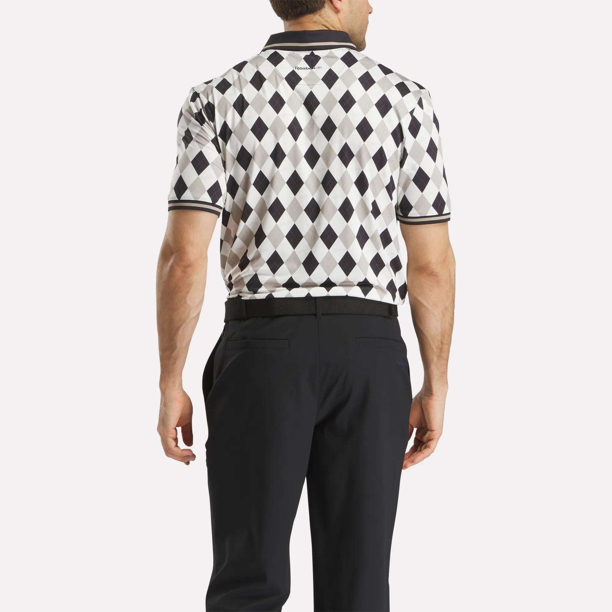 Men's Short Sleeve Vector Argyle Print Polo - Image 3