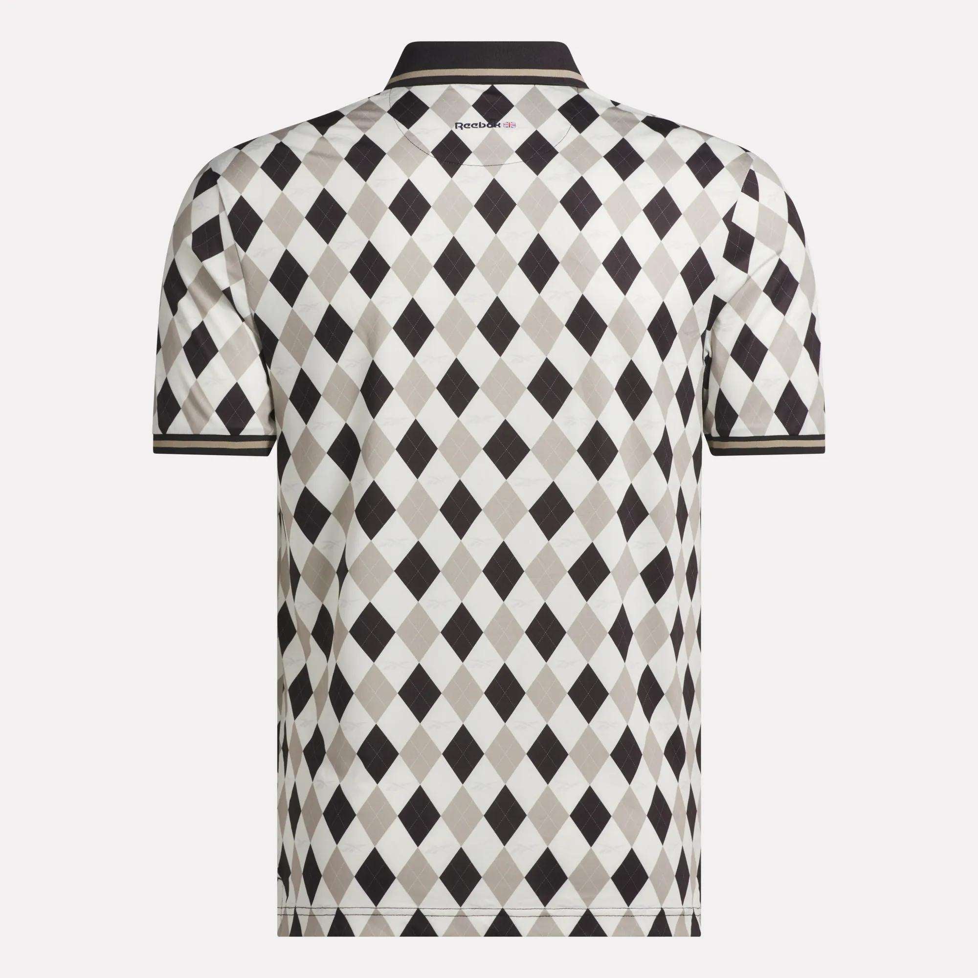 Men's Short Sleeve Vector Argyle Print Polo - Image 4