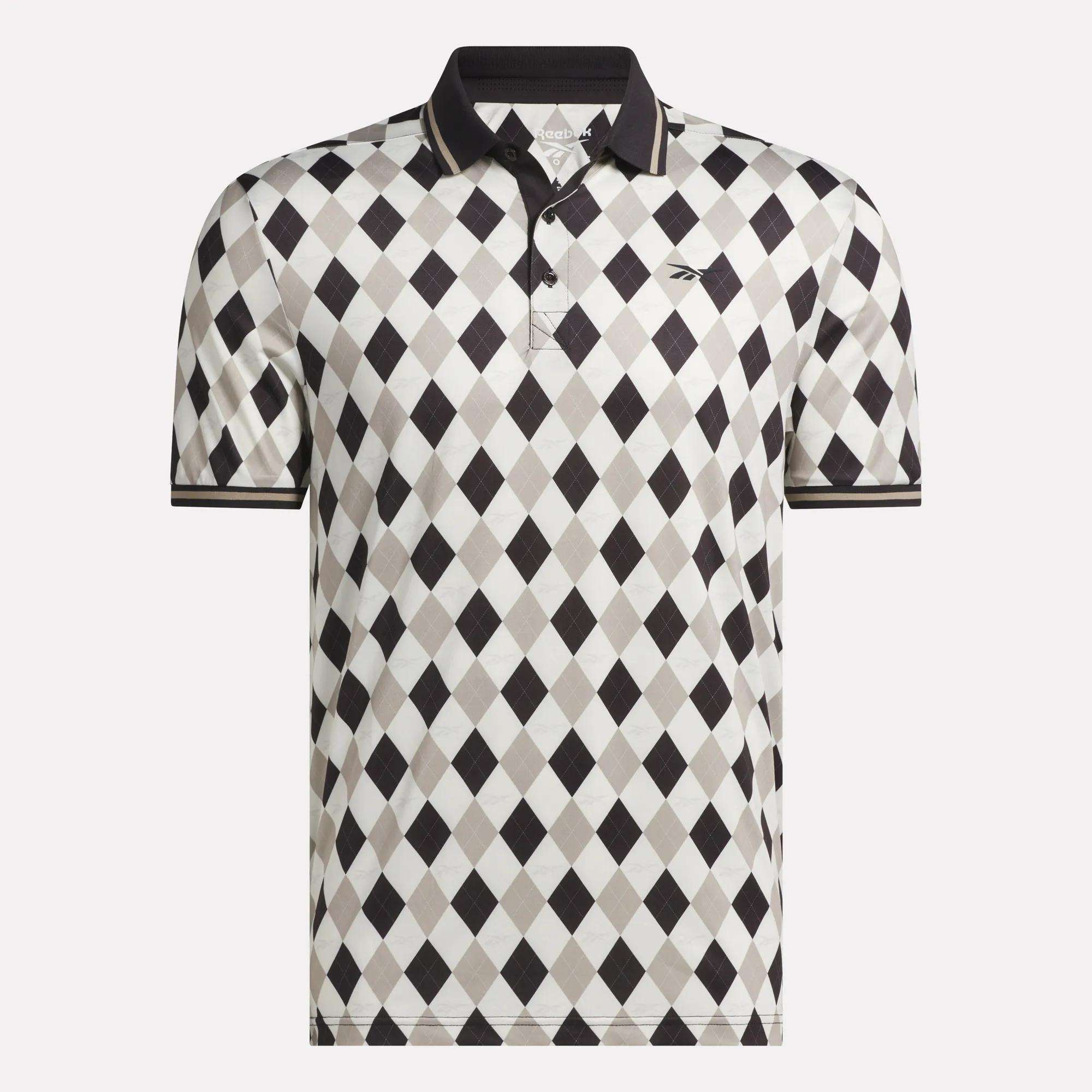Men's Short Sleeve Vector Argyle Print Polo - Image 5