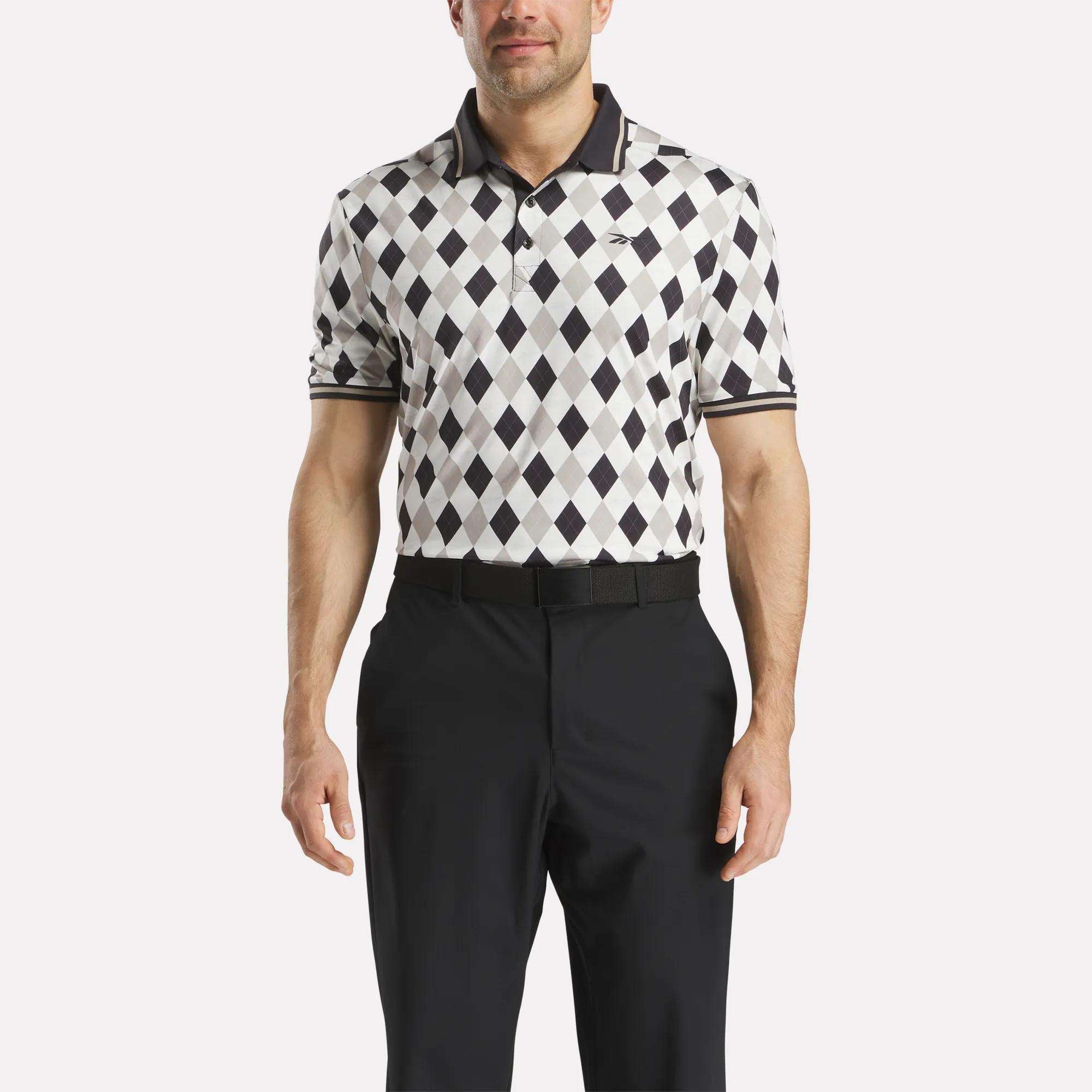 Men's Short Sleeve Vector Argyle Print Polo
