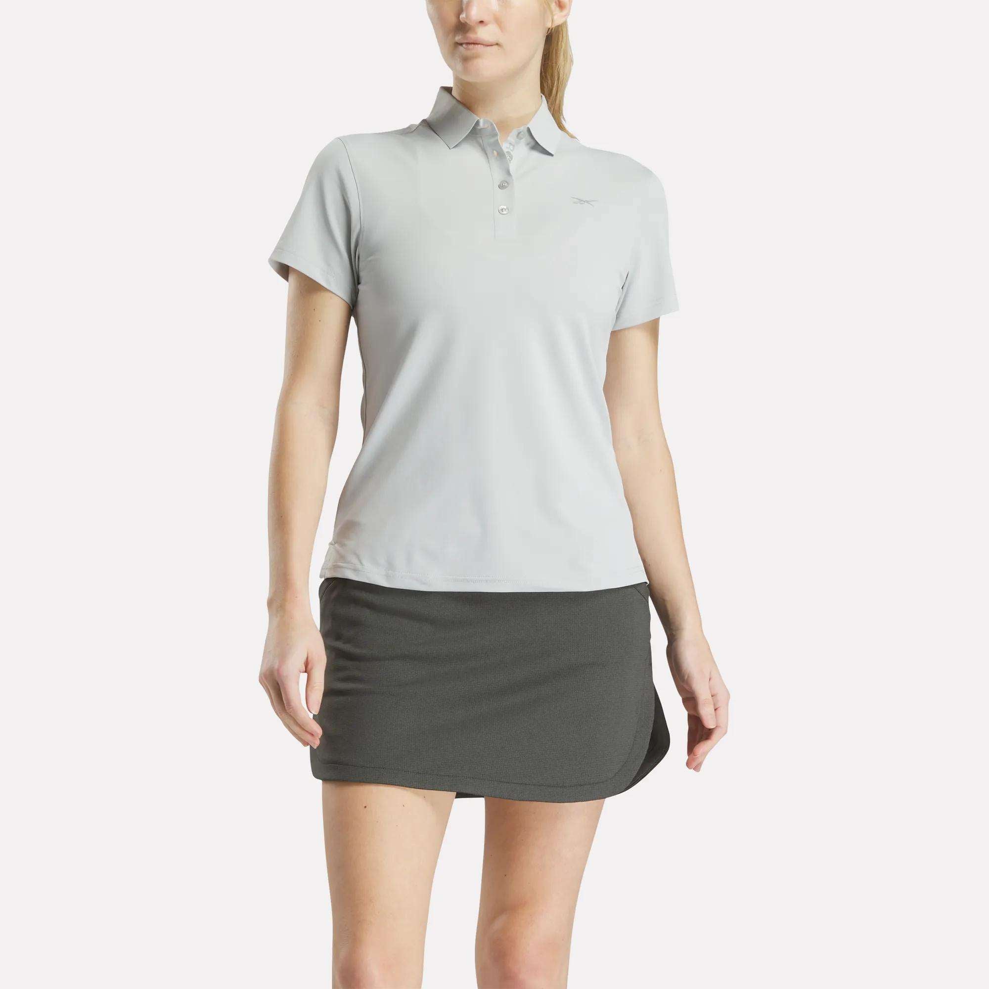 Women's Short Sleeve Stretch Pique Placket Polo Shirt