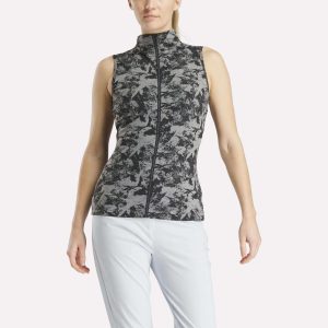 Women's Sleeveless Mock Neck Golf Top - Vector Abstract Print